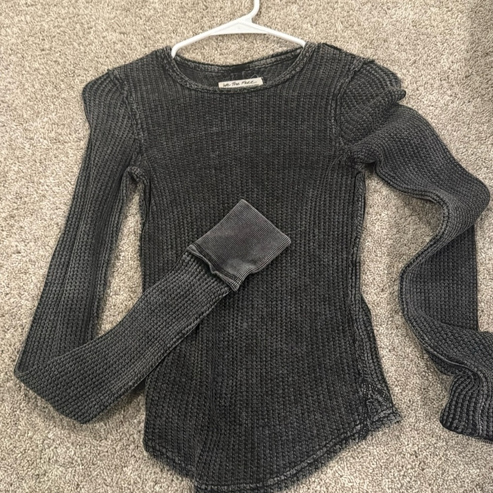 Grey free people long shirt super comfortable